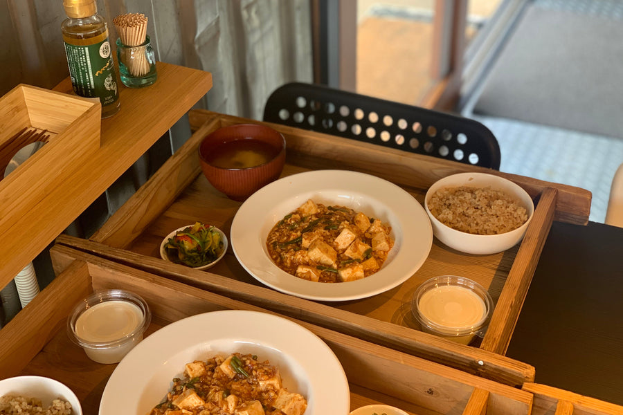 麻婆豆腐とかぼちゃの味噌汁
