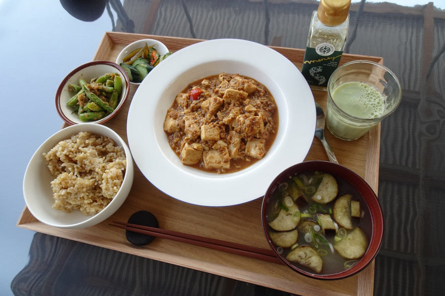 麻婆豆腐と豆乳松葉プリン