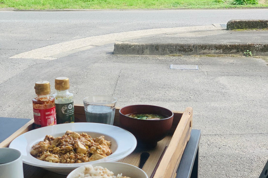 肉なし麻婆豆腐と黒ごまプリン