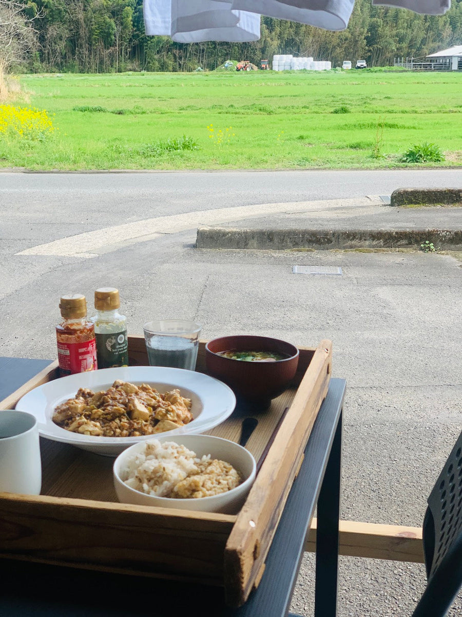 肉なし麻婆豆腐と黒ごまプリン