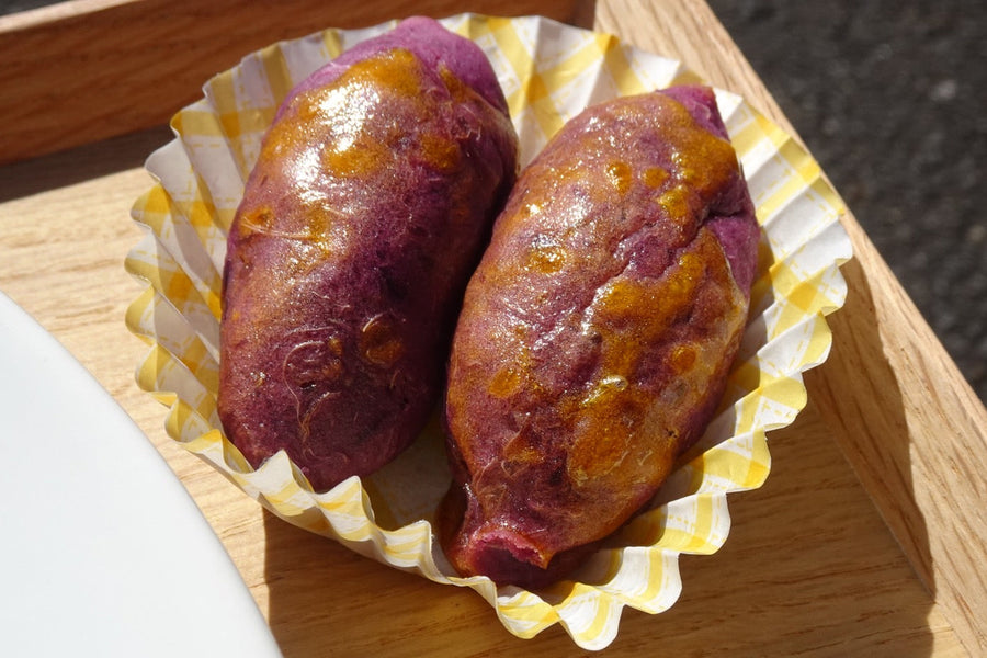 麻婆豆腐と紫芋のスイートポテト