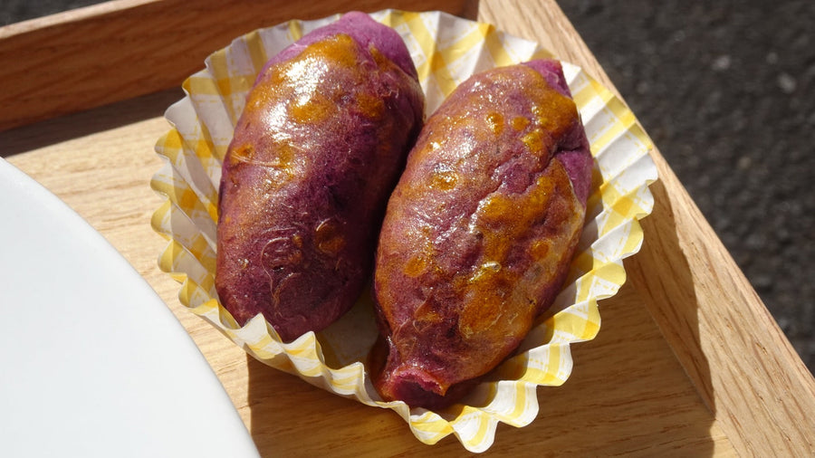 麻婆豆腐と紫芋のスイートポテト